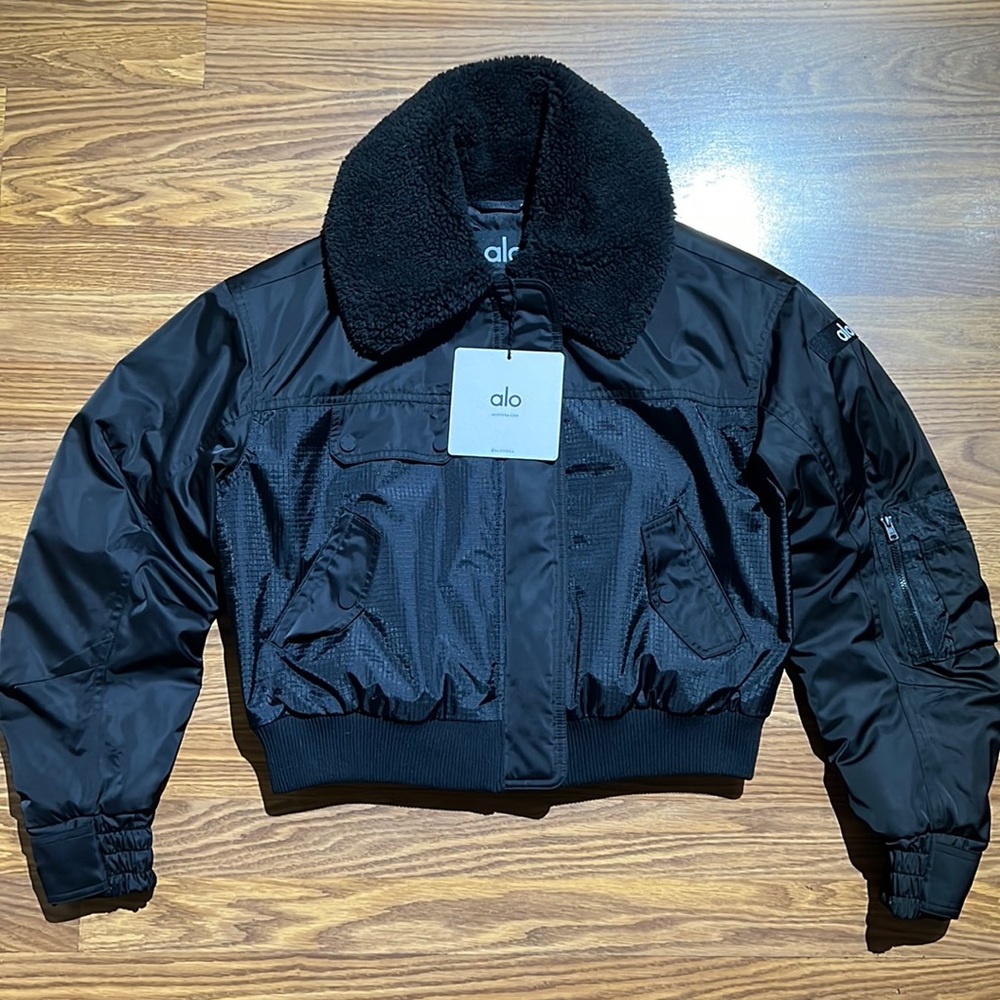 ALO Yoga Women's Black Bomber Jacket